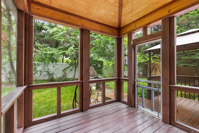 view of unfurnished sunroom