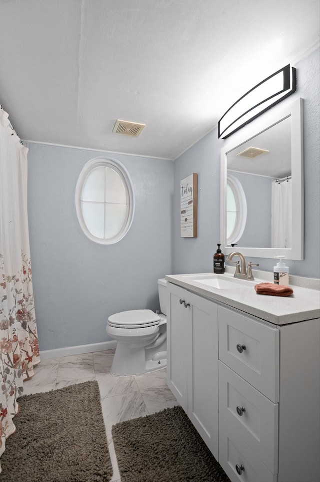 15033 Log Cabin Ln, Soddy Daisy, TN 37379 - full bath with marble look tile flooring, toilet, and vanity