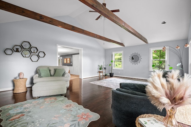 15033 Log Cabin Ln, Soddy Daisy, TN 37379 - living area featuring ceiling fan, baseboards, and wood finished floors