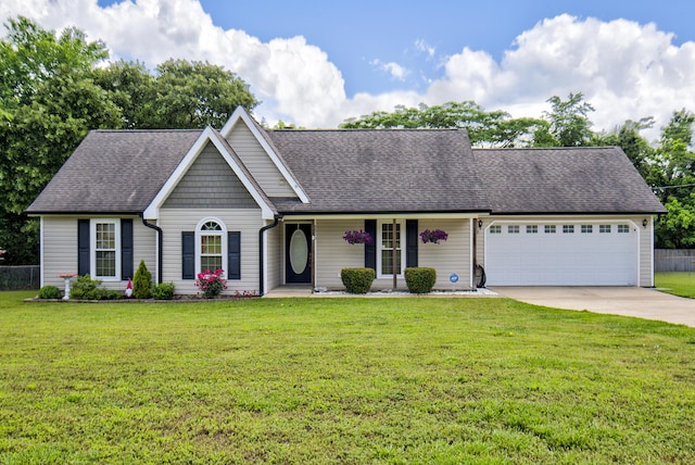 8820 Forest Pond Dr, Harrison, TN 37341 - view of front of property with an attached garage, a shingled roof, concrete driveway, and a porch