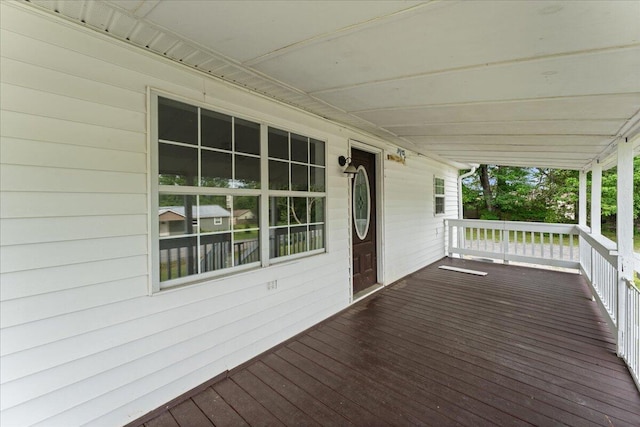deck with covered porch