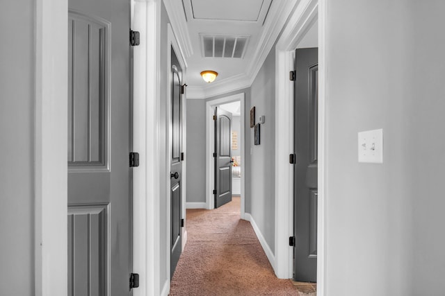 7983 Chianti Way, Chattanooga, TN 37421 - hallway with carpet, baseboards, and ornamental molding