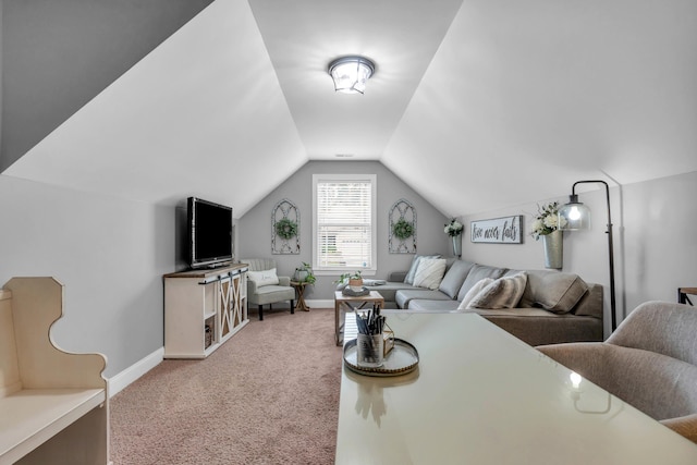 7983 Chianti Way, Chattanooga, TN 37421 - living area with carpet, lofted ceiling, and baseboards