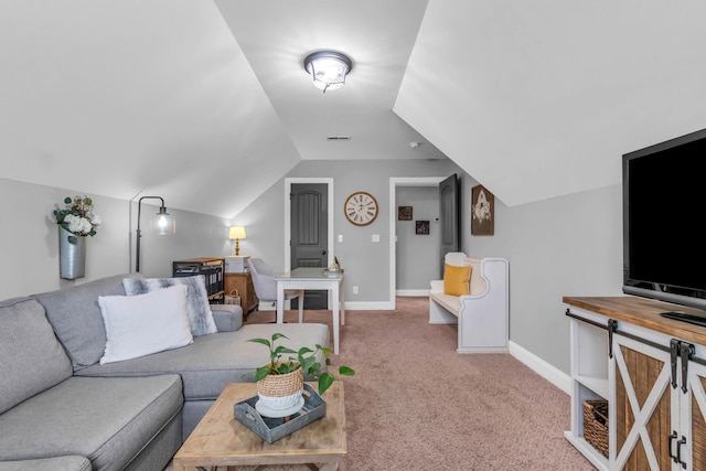 7983 Chianti Way, Chattanooga, TN 37421 - carpeted living room with lofted ceiling and baseboards