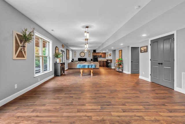 7983 Chianti Way, Chattanooga, TN 37421 - playroom with dark wood-style floors, recessed lighting, baseboards, and billiards table
