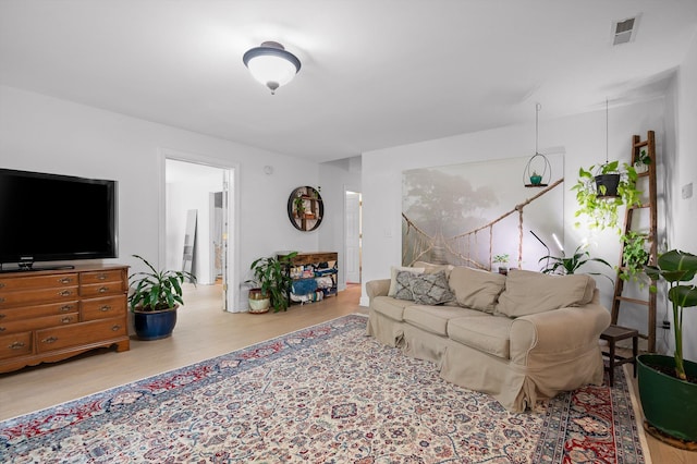 living area with wood finished floors