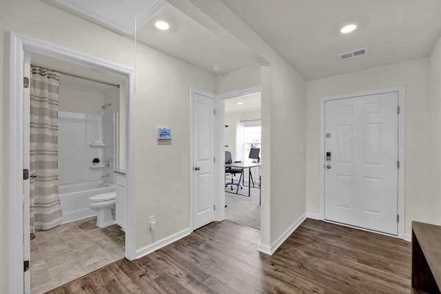 2308 Chelle Dr NE, Cleveland, TN 37323 - foyer entrance featuring baseboards, dark wood-type flooring, and recessed lighting