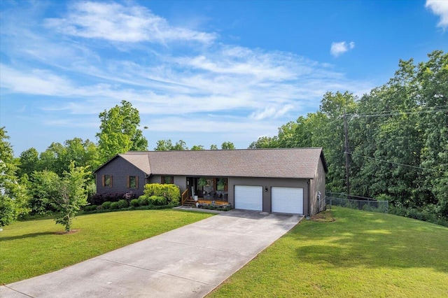 123 Paddle Wheel Ct, Cohutta, GA 30710 - ranch-style house with an attached garage, driveway, and a porch