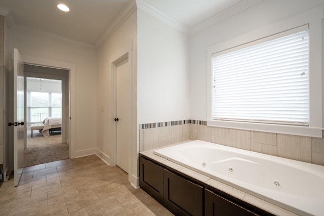 3637 Stickley Way, Apison, TN 37302 - ensuite bathroom with a jetted tub, crown molding, and baseboards