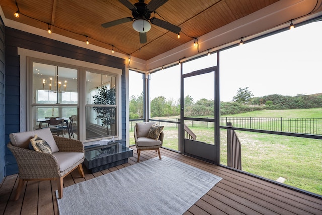 3637 Stickley Way, Apison, TN 37302 - sunroom featuring ceiling fan and track lighting