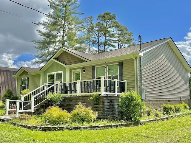 2218 Harvest Ln, Dandridge, TN 37725 - rear view of property featuring a wooden deck and roof with shingles