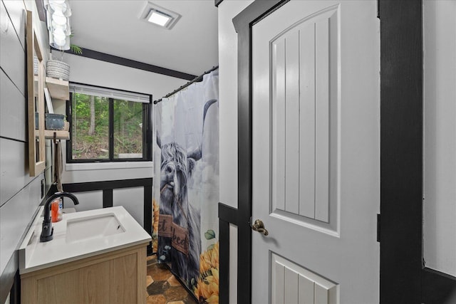 209 Cinderella Dr, Flintstone, GA 30725 - bathroom featuring vanity and a shower with shower curtain