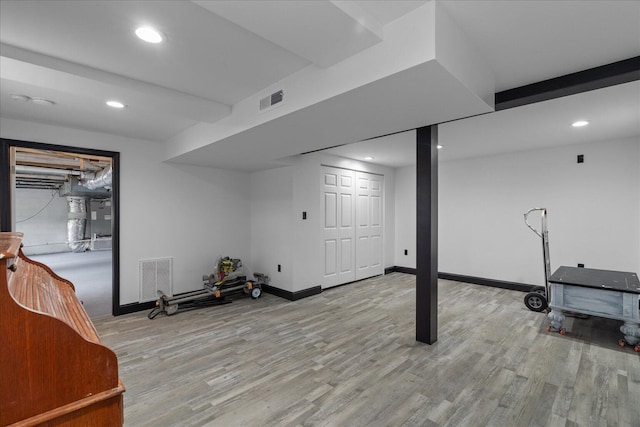 209 Cinderella Dr, Flintstone, GA 30725 - finished basement featuring light wood-style flooring, recessed lighting, and baseboards