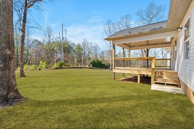 118 Earls Way, Chatsworth, GA 30705 - view of green lawn with a wooden deck