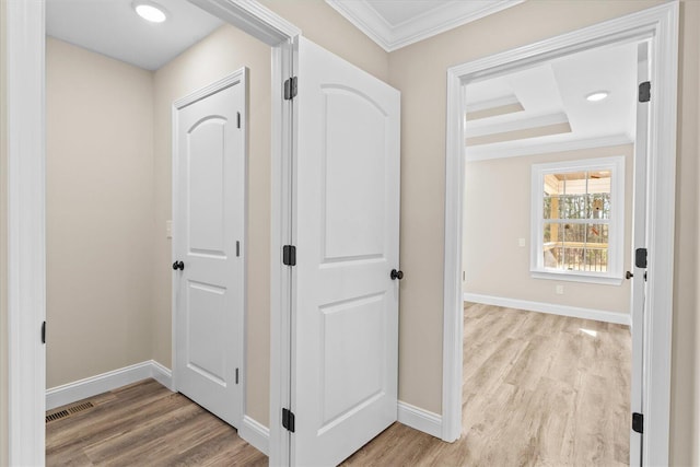 118 Earls Way, Chatsworth, GA 30705 - hall with crown molding, light wood finished floors, and baseboards