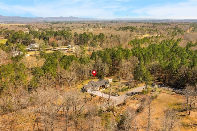 aerial view of a heavily wooded area