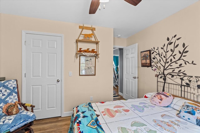 132 Katie Ln, Chatsworth, GA 30705 - bedroom with wood finished floors and ceiling fan