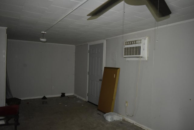 170 Lavenia Cir, Chickamauga, GA 30707 - basement with an AC wall unit and baseboards