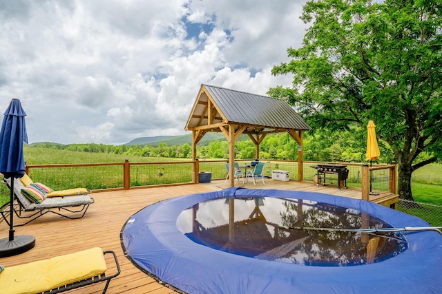 976 Chamberlain Rd, Lafayette, GA 30728 - view of swimming pool featuring a deck with mountain view, a gazebo, and a covered pool