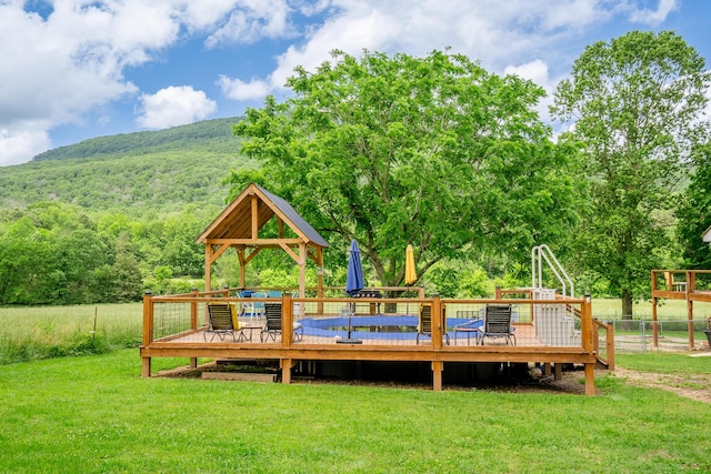 976 Chamberlain Rd, Lafayette, GA 30728 - wooden terrace with a gazebo and a forest view