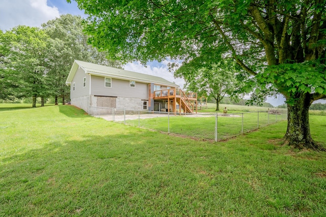 976 Chamberlain Rd, Lafayette, GA 30728 - back of property with stairs and a deck