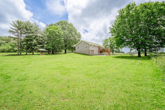 976 Chamberlain Rd, Lafayette, GA 30728 - view of yard with a wooden deck and stairway