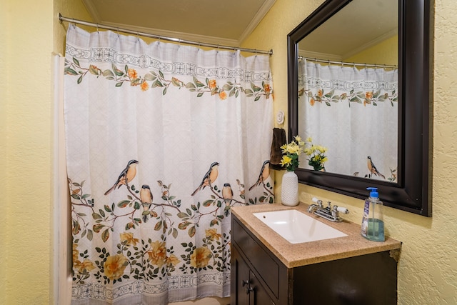 976 Chamberlain Rd, Lafayette, GA 30728 - full bath with ornamental molding, a textured wall, and vanity