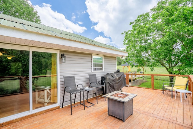 976 Chamberlain Rd, Lafayette, GA 30728 - deck featuring an outdoor fire pit