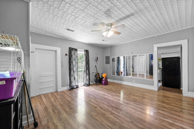 506 Daugherty St, Lafayette, GA 30728 - interior space with a ceiling fan and wood finished floors