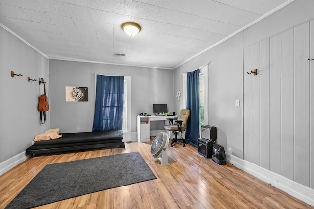 506 Daugherty St, Lafayette, GA 30728 - home office featuring ornamental molding, wood finished floors, and baseboards