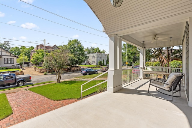 715 Forest Ave, Chattanooga, TN 37405 - porch featuring ceiling fan and a lawn