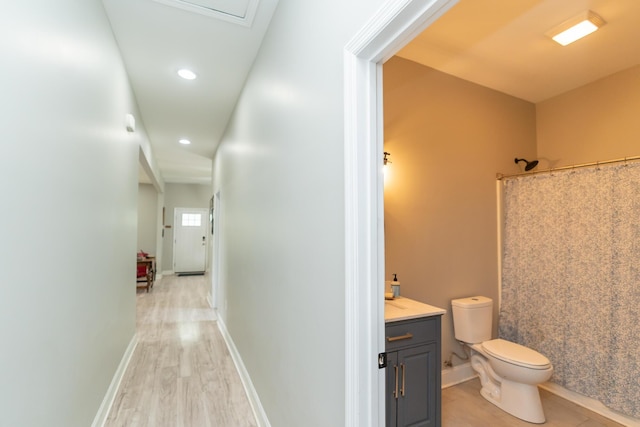 714 W 42nd St, Chattanooga, TN 37410 - hall with recessed lighting, light wood-type flooring, and baseboards