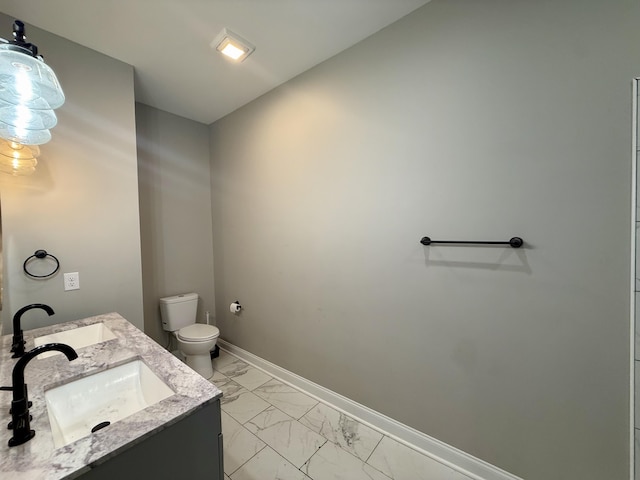 714 W 42nd St, Chattanooga, TN 37410 - bathroom with marble finish floors and double vanity