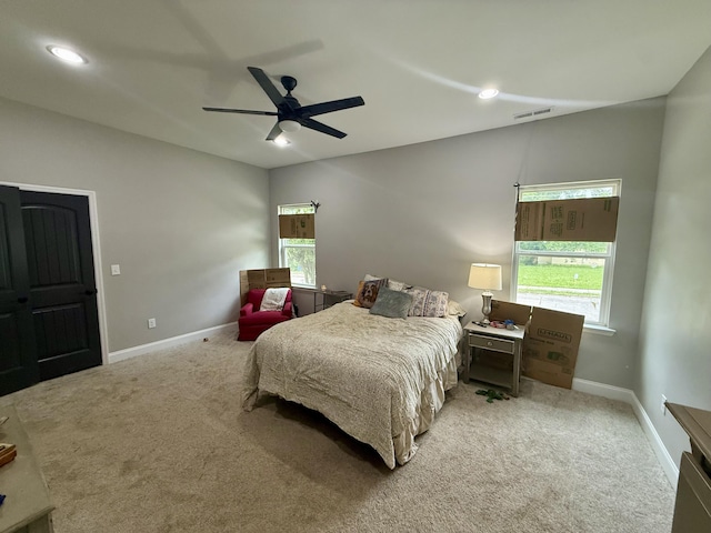 714 W 42nd St, Chattanooga, TN 37410 - bedroom featuring carpet, ceiling fan, and recessed lighting