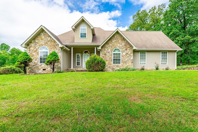 13709 Stormer Rd, Soddy Daisy, TN 37379 - view of front of house with stone siding and a front yard