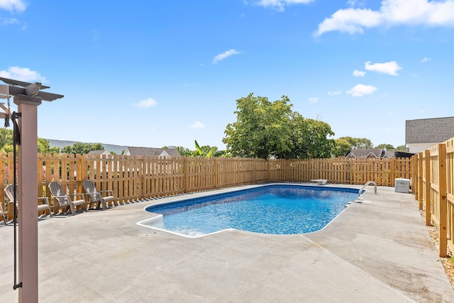 view of pool featuring a patio area and a fenced backyard