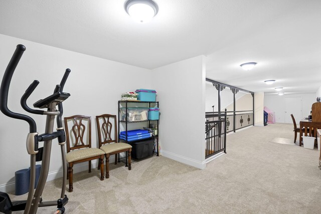12204 Plow Ln, Soddy Daisy, TN 37379 - exercise room featuring carpet flooring and baseboards