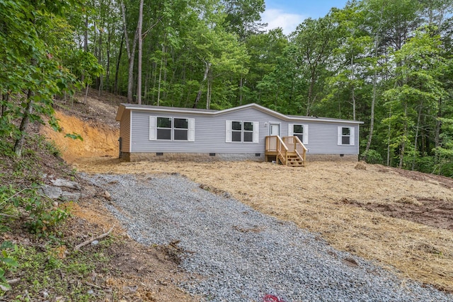398 Jodie Ln, Dayton, TN 37321 - manufactured / mobile home featuring crawl space and a wooded view