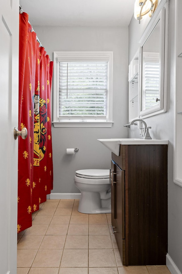 5007 Florida Ave, Chattanooga, TN 37409 - full bathroom featuring toilet, vanity, tile patterned floors, and baseboards