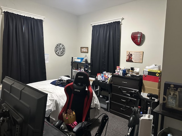 bedroom featuring carpet