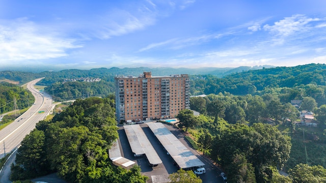 1131 Stringers Ridge Rd Unit 11G, Chattanooga, TN 37405 - aerial view of property and surrounding area featuring a heavily wooded area and a mountain backdrop