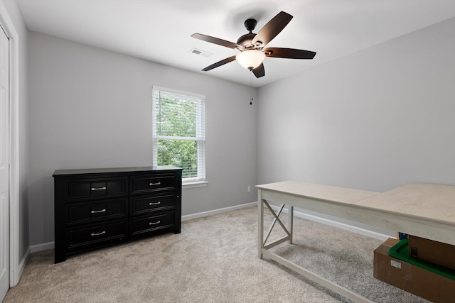 6837 Benwood Dr, Ooltewah, TN 37363 - office space featuring ceiling fan, light carpet, and baseboards