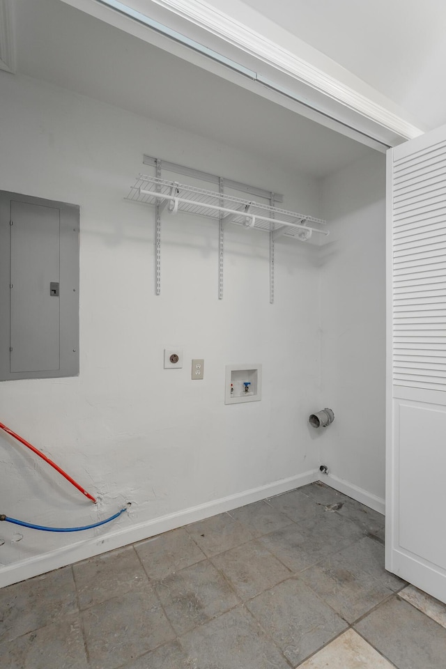 1641 John Ross Rd, Chattanooga, TN 37412 - clothes washing area with electric panel, washer hookup, gas dryer hookup, baseboards, and hookup for an electric dryer