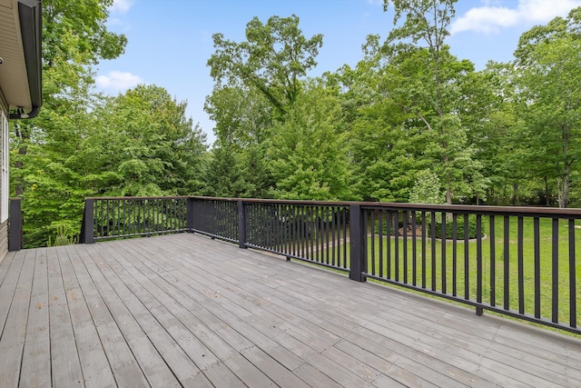 deck with a lawn