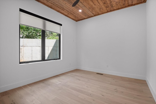 1608 Knickerbocker Ave, Chattanooga, TN 37405 - empty room featuring wood ceiling, baseboards, ceiling fan, light wood finished floors, and recessed lighting