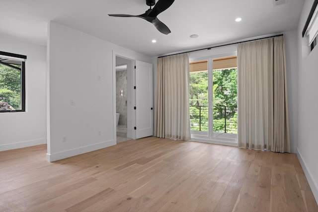 1608 Knickerbocker Ave, Chattanooga, TN 37405 - spare room featuring healthy amount of natural light, ceiling fan, light wood-style flooring, baseboards, and recessed lighting