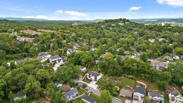 1608 Knickerbocker Ave, Chattanooga, TN 37405 - aerial view of property's location featuring nearby suburban area and a heavily wooded area