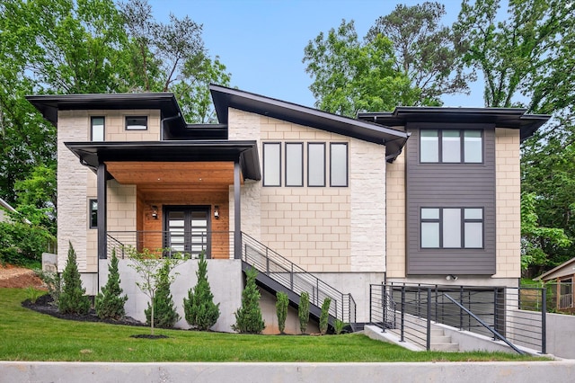 1608 Knickerbocker Ave, Chattanooga, TN 37405 - modern home featuring stairway and stone siding