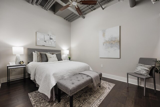 1301 Market St Unit 103, Chattanooga, TN 37402 - bedroom featuring dark wood-style floors, baseboards, and ceiling fan