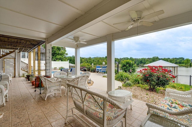 362 Windmill Ln, Georgetown, TN 37336 - view of patio featuring outdoor dining area and a ceiling fan